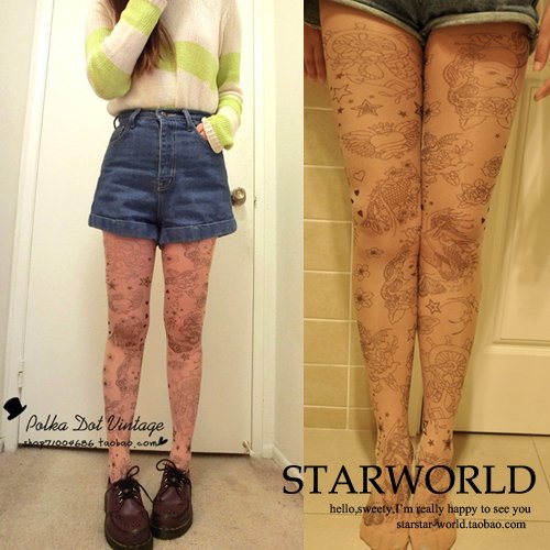 free shipping HARAJUKU asos merlons butterfly stockings pantyhose