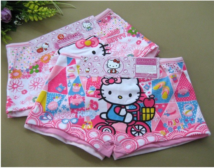 FREE SHIPPING hello kitty cute cartoon 100% cotton,soft and comfortable kids underwear