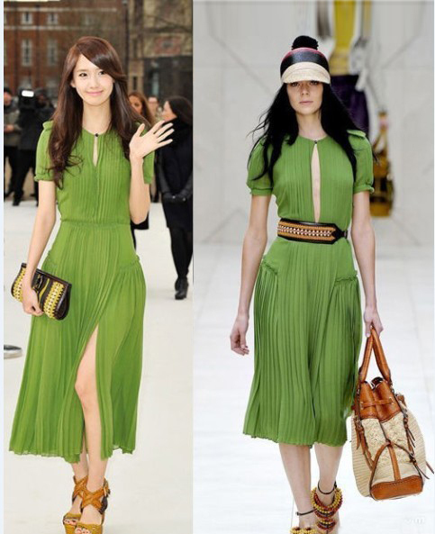 Free shipping High-end Women's Maxi Dress Fashion Elegance Chiffon Pleated Lacework Short Sleeve Green Long Dresses