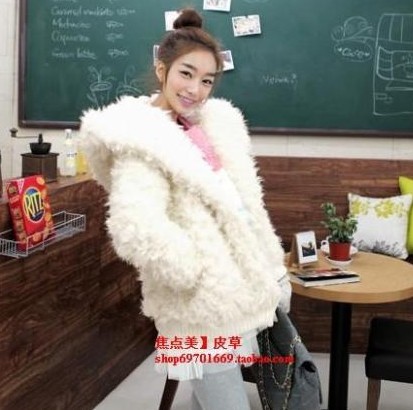 free shipping high quality 2012 new arrival hat berber fleece fur coat overcoat sweater short medium