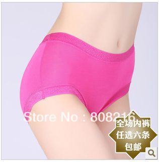 free shipping high-quality 6pcs/lot Silk smoothens modal panty seamless sexy mid waist 100% cotton women underwear