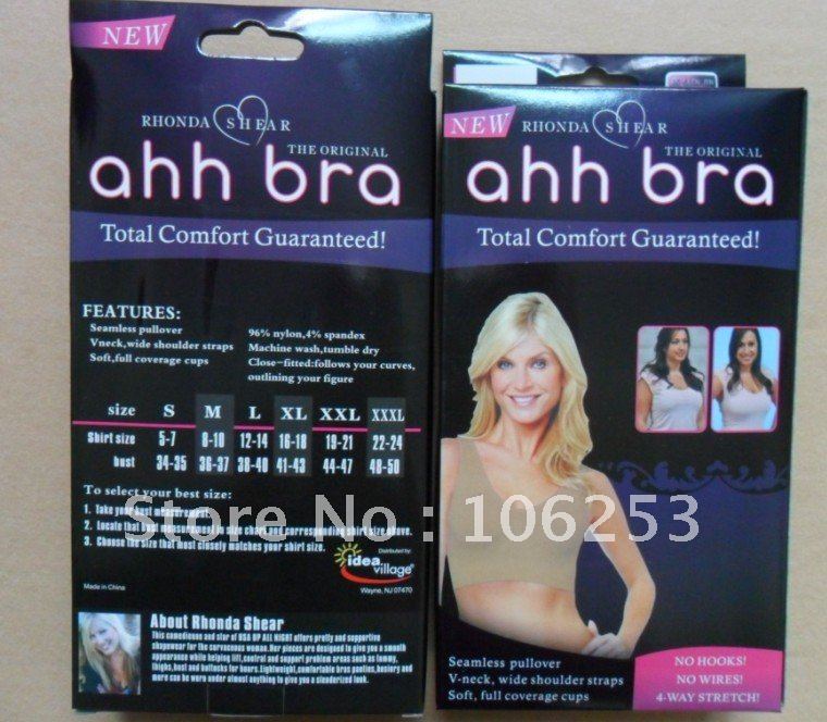 Free Shipping High Quality  AHH BRA BODY SHAPER Push Up BREAST RHONDA SHEAR AHH bra Genie Bra 200pcs/lot