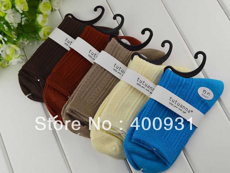 Free shipping high quality bamboo fibre women socks jacquard solid for 2013 new items 20pair/lot