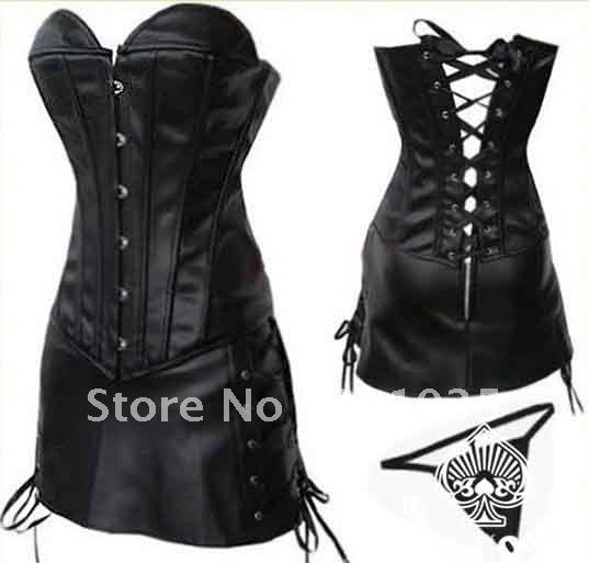 free shipping high quality Corset fashion royal shaper set PU bodysuit sexy China corset set Suppliers