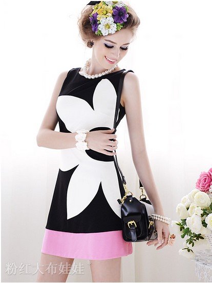 Free Shipping High Quality Elegant Slim Sleeveless Dress Black, Summer Women's Dresses