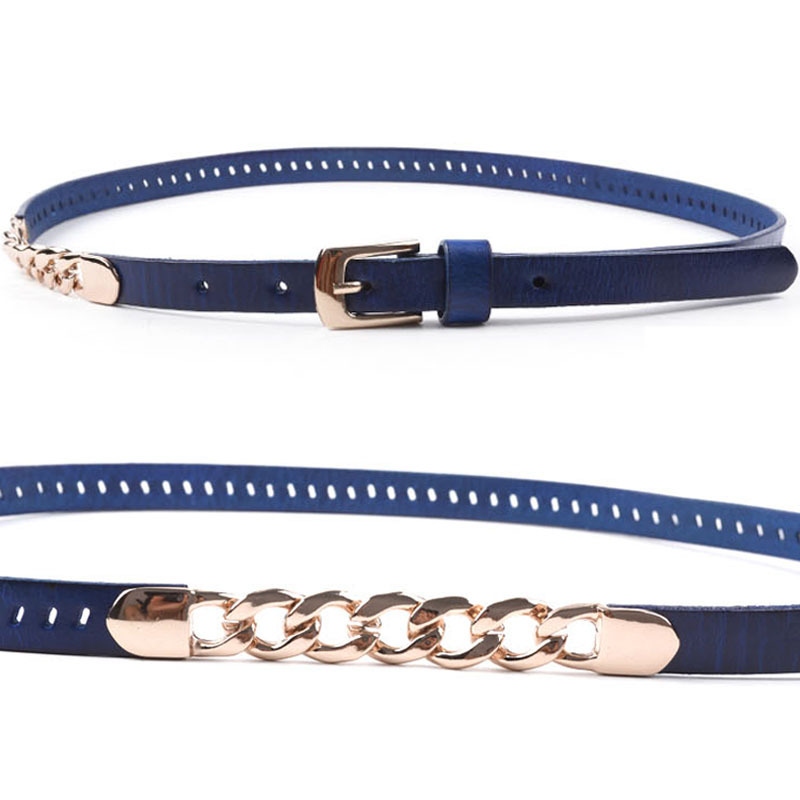 Free Shipping High quality genuine leather first layer of cowhide thin belt women's strap belly chain all-match decoration belt