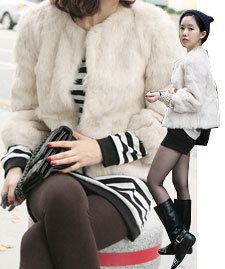 Free shipping High quality  rabbit fur slim waist lantern sleeve fur