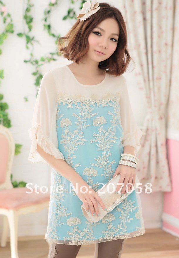 free shipping high quality super beautiful  ladies  fashion chiffon blouse with lace and bead & lurex EMB 2012 newly