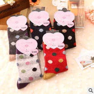 Free Shipping High quality wool socks candy dot wool socks stockings qiu dong stockings warm socks