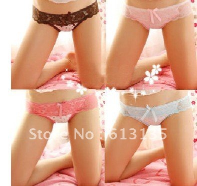 [FREE SHIPPING] Hight Quality 2 pcs/lot Lycra lace fashion lady panty , sexy lingerie , lady underwear  cotton lady briefs  M373