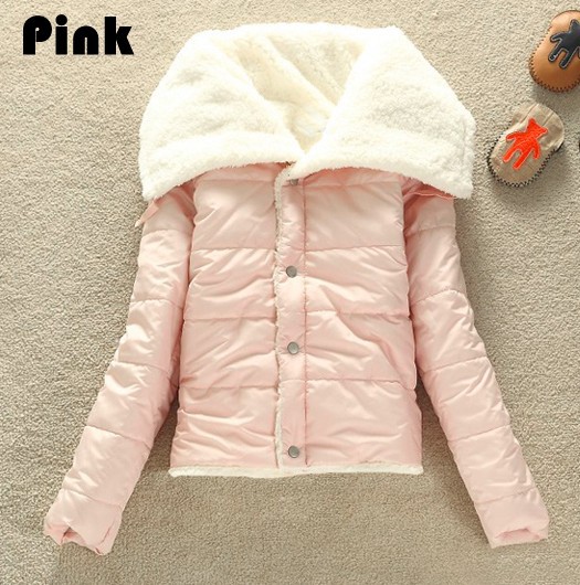 Free Shipping Hot 3 Colors Women's Fashion Big Lapel Winter Warmer Lambs Wool Jacket Outwear Coat