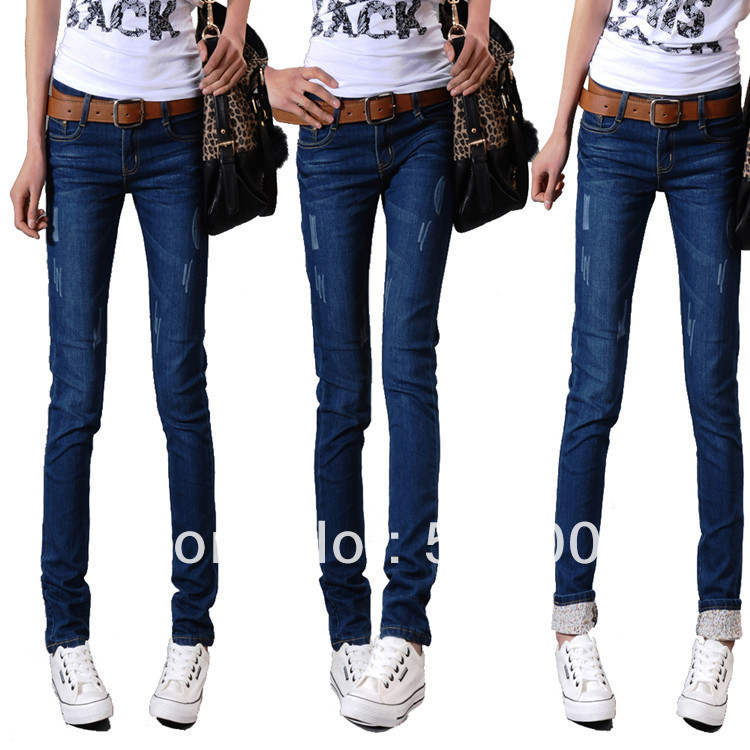 Free shipping hot fashion woman washing water white black jeans pants 2012 S M L XL