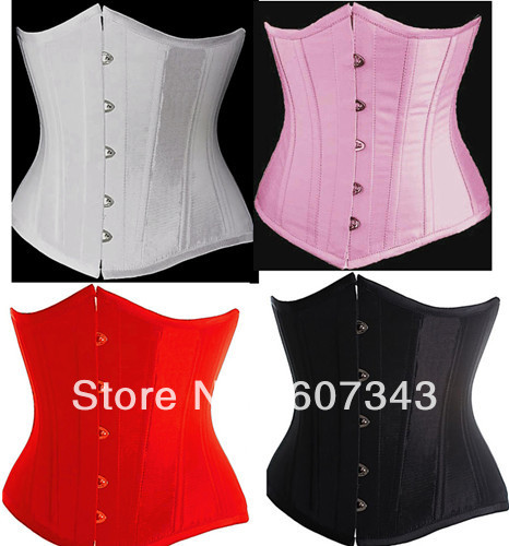 Free Shipping HOT Fashion Womens Sweet Underbust Boned Waist Training Lingerie Corset Top Bustier G-string