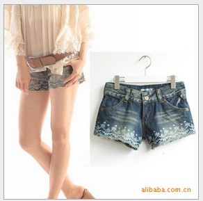 Free shipping Hot new style shorts for women 2013,lace shorts women,bow shorts,shorts jeans women