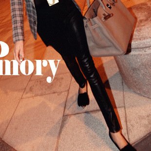 Free shipping hot sale 2012 new arrival autumn women fashion black leather patchwork tight long pants lady leggings s1139