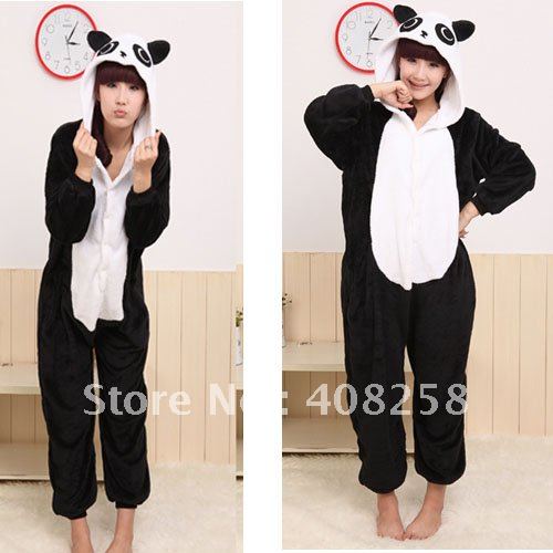 Free Shipping Hot Sale 2012 New Fashion S M L XL  Adult Cute PANDA  Sleepwear Cosplay Costumes Animal Kigurumi Pyjamas