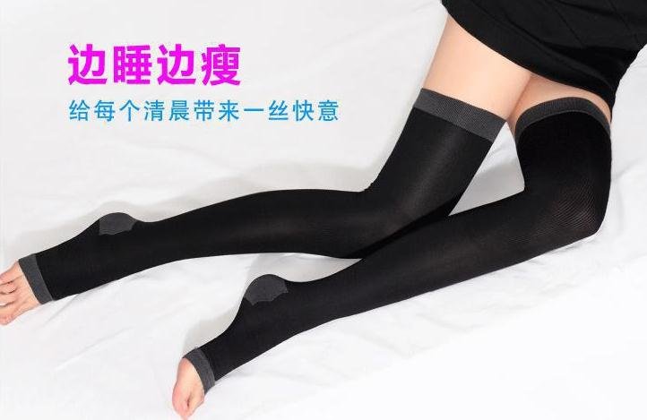 Free shipping hot sale 480D women sleep slimming socks varicose veins tight stockings ladies leg shaper