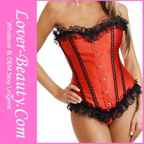 Free Shipping Hot Sale Best Design Classic Satin Stretch Lace Corset LB4016R