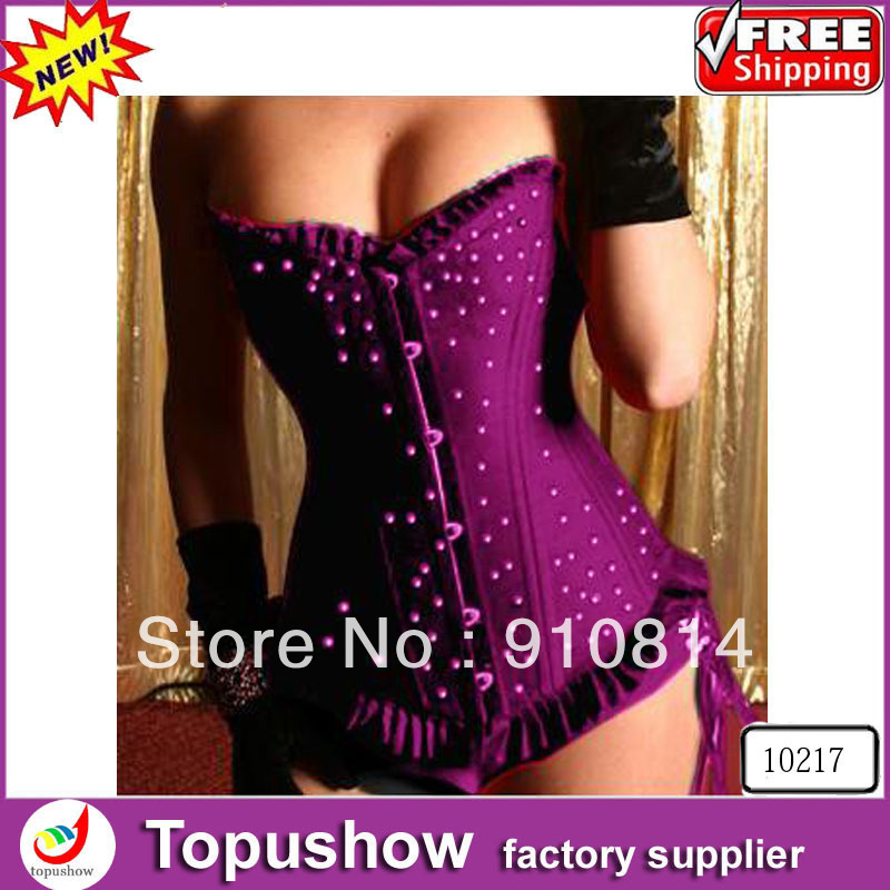 Free shipping ! Hot sale bustier tops wholesale with G-string women hot corset  with G-string  S-XXL 10217