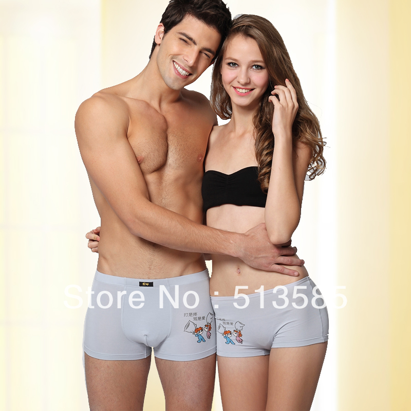 free shipping hot sale Cartoon grey modal panties underwear popular lovers birthday gift