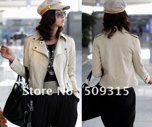 Free Shipping, Hot Sale! Fashion Leather jacket Women Short leather leather jacket