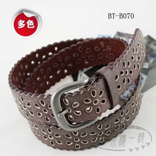 Free shipping Hot-sale  high-quality Women Pin Buckle Perforated Leather 1.4" Casual belt fashion ladies belts edBT-B070er