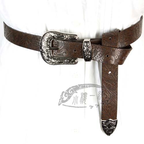 Free shipping hot-sale High-quality Women Pin Buckle Tooled Faux Leather Belt ladies belts bB386b