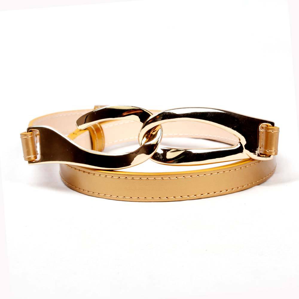 Free shipping Hot-sale imported high-quality Gold Toned Hardware Women Patent Leather Skinny Hip Belt vbi BT-A086 ghi