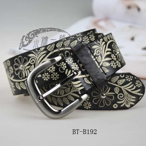 Free shipping Hot-sale imported high-quality Ladies Pin Buckle Liana Printed Leather 1.4" Casual Belts sBT-B192-bs Black