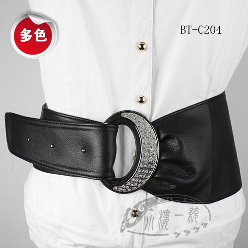 Free shipping Hot-sale imported high-quality Women Rhinestone Buckle Double Back soft leather XX Wide Belt rBT-C204r