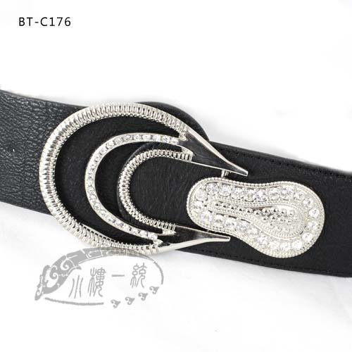 Free shipping Hot-sale imported high-quality Women Rhinestone Stud Leather Wide Stretch Elastic Waist Belt Cinch Belts aBT-C176a