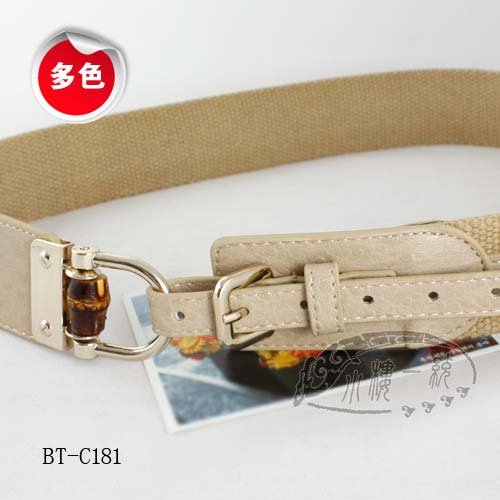 Free shipping  Hot-sale imported high-quality Women Roller Pin Buckle Canvas Leather Belt aBT-C181a Fashion belts