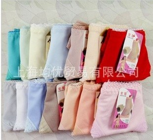 FREE SHIPPING hot sale ladies' 100% cotton panty lace briefs ladies cotton underwears comfortable panties