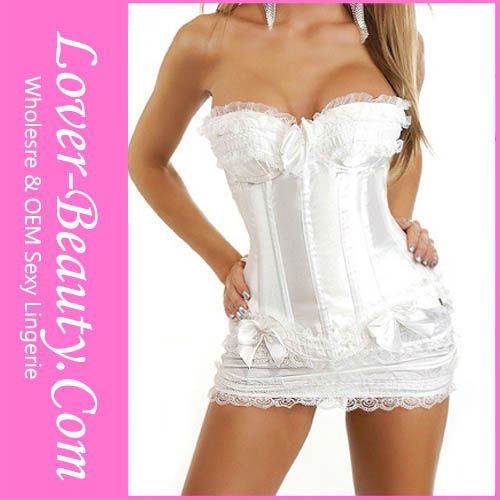 Free Shipping Hot Sale Plus Size White Noble Corset Dress LB4015 Size S M L XL 2XL 3XL 4XL 5XL 6XL