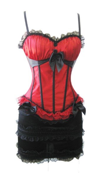 Free shipping ! Hot Sale Red Satin Sexy Plus Size Corsets Bustiers Fashion Shaper Corset Bustier S-XXL 9332