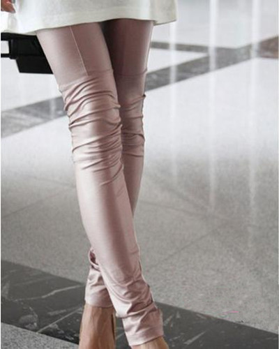 Free Shipping Hot sale Seam Detail Faux Leather Leggings Skinny Footless Tights Women Pencil Pants