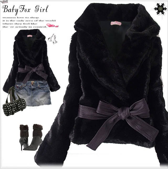 Free shipping ! Hot sale soft faux fur rabbit hair lady warm coat korean fashion lady jacket fuluffy short outwear with belt