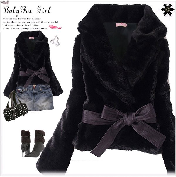 Free shipping ! Hot sale  soft  faux fur rabbit hair lady warm coat korean fashion lady jacket fuluffy short outwear with belted