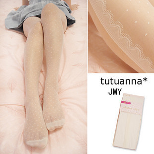 free shipping/hot sale/Spring sidepiece eyelash lace decoration dot ivory polka dot stockings meat pantyhose