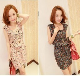 Free shipping hot sale Summer 2012 women's Fashion vest dot chiffon dress skirt lady s907