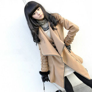 free shipping hot sale trench woolen outerwear women's slim fashion coat