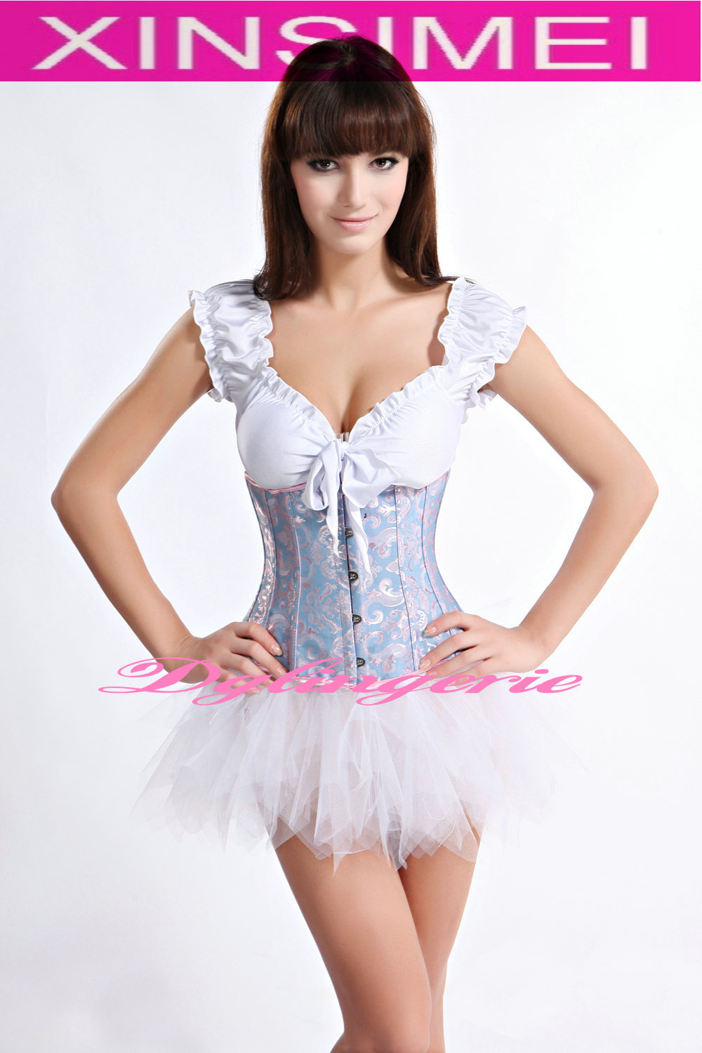 Free shipping Hot sale Women Burlesque Underbust Corset & Pettiskirt