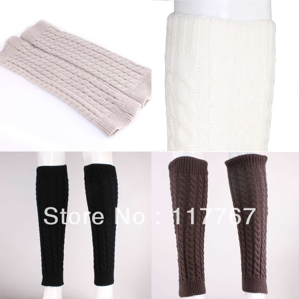 Free Shipping Hot Sale Women Pairs 4 Colors Winter Warm Leggings Crochet Wool Knit Leg Warmers Stockings 650226-650229