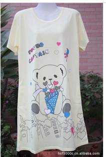 Free shipping hot sale women's Cartoon bear short-sleeve sleepwear lounge nightgown home casual sweet cute pajamas promotion