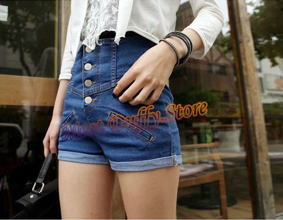 Free Shipping Hot Sale Women's Four button High Rise Denim shorts women,Lady short Jeans Hot Shorts Short Pants