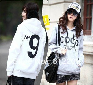 Free shipping,Hot Sale Womens Hoodies,Sexy Womens Sweatshirts Hoodies  C13450LI  Lady's Dust Coat Gray/White/JK-007