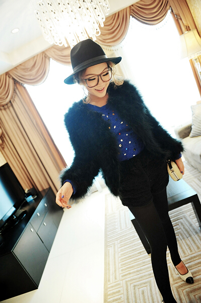 Free shipping hot sale womens natural ostrich fur coat cotton-padded coat warm outerwear