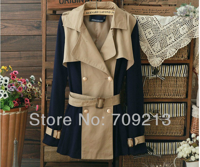 Free Shipping hot sales Brand new WOMEN'S cotton Lady double breasted  dust coat,lady long coat DY-012