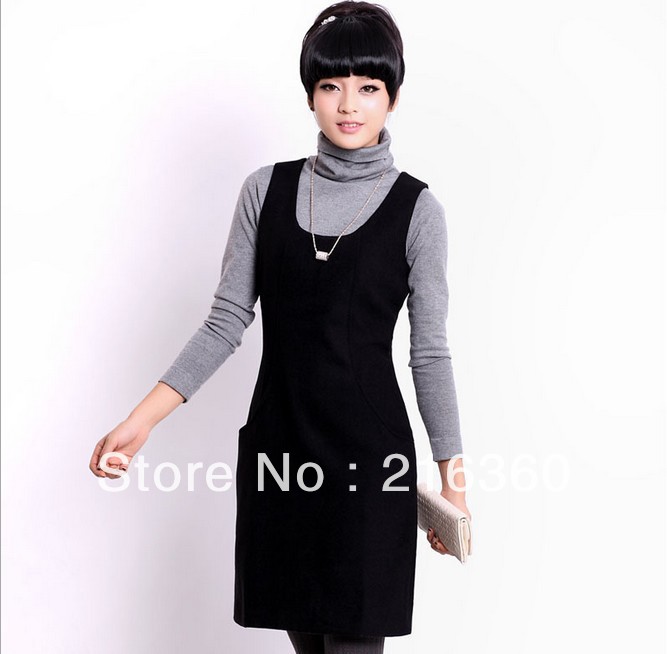 FREE SHIPPING HOT SELL  Cultivate one's morality cloth autumn winter sleeveless large size dress