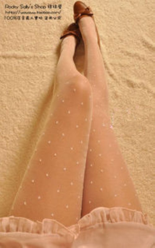 Free shipping hot sell dot pantyhose thin leg